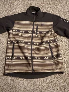 Cinch Mens Brown Aztec Bonded Jacket